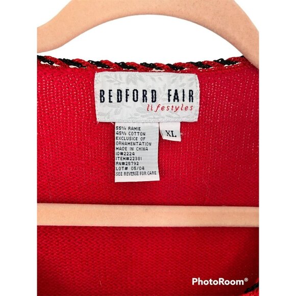 Bedford Fair Button-Up Sweater XL Vibrant Stripes Rainbow Buttons Vintage - Picture 6 of 7